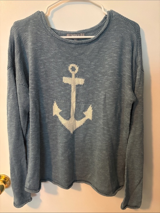 Marled Sweaters - Coastal New England Summer Quiet Luxe Marled ReUnited Anchor Knit Sweater Large
